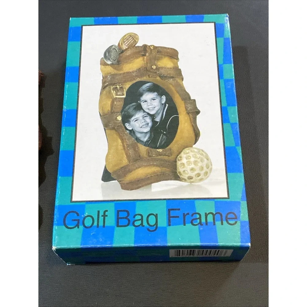 Vintage Golf Bag Photo Frame Resin Brown Sports Decor Tabletop Picture Frame Box